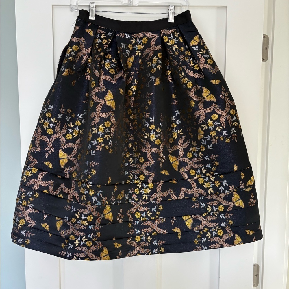 Ted Baker London Dotalle Kyoto Garden Jacquard Midi Skirt Sz 2 - Picture 4 of 11
